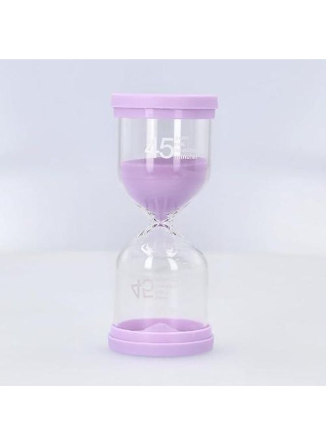 Sand Timer for Room Decoration, Mental Focus, and Precise Time Tracking, Ideal for Coffee Tables, Book Displays, and Festive Events with Random Color Sand purple (model 1-45 minute)