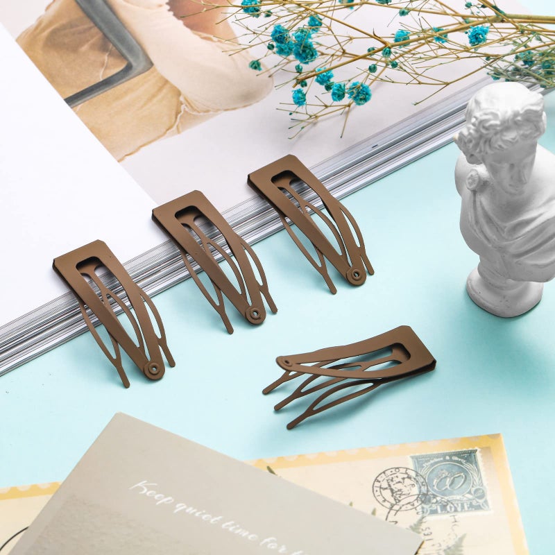 Chinco 24 Pcs Double Grip Hair Clips Metal Snap Hair Clips Barrettes Accessories 2 Inch Brown for Women Salon Supplies Accessories - Image 4