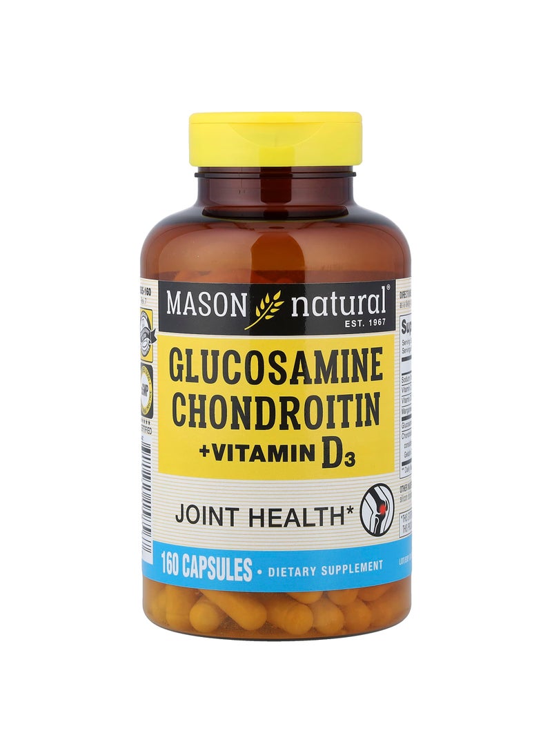 Mason Natural Glucosamine Chondroitin + Vitamin D3, 160 Capsules