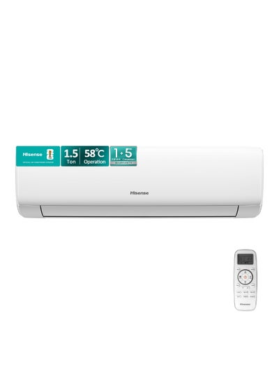 Hisense 1.5 Ton Split AC, Air Conditioner, 18500 BTU with Piston Rotary R410A compressor, Cooling up to 58℃, LED Hidden Display, ESMA 1 Star Energy Saving, Golden Fins, 4D Airflow, Anti