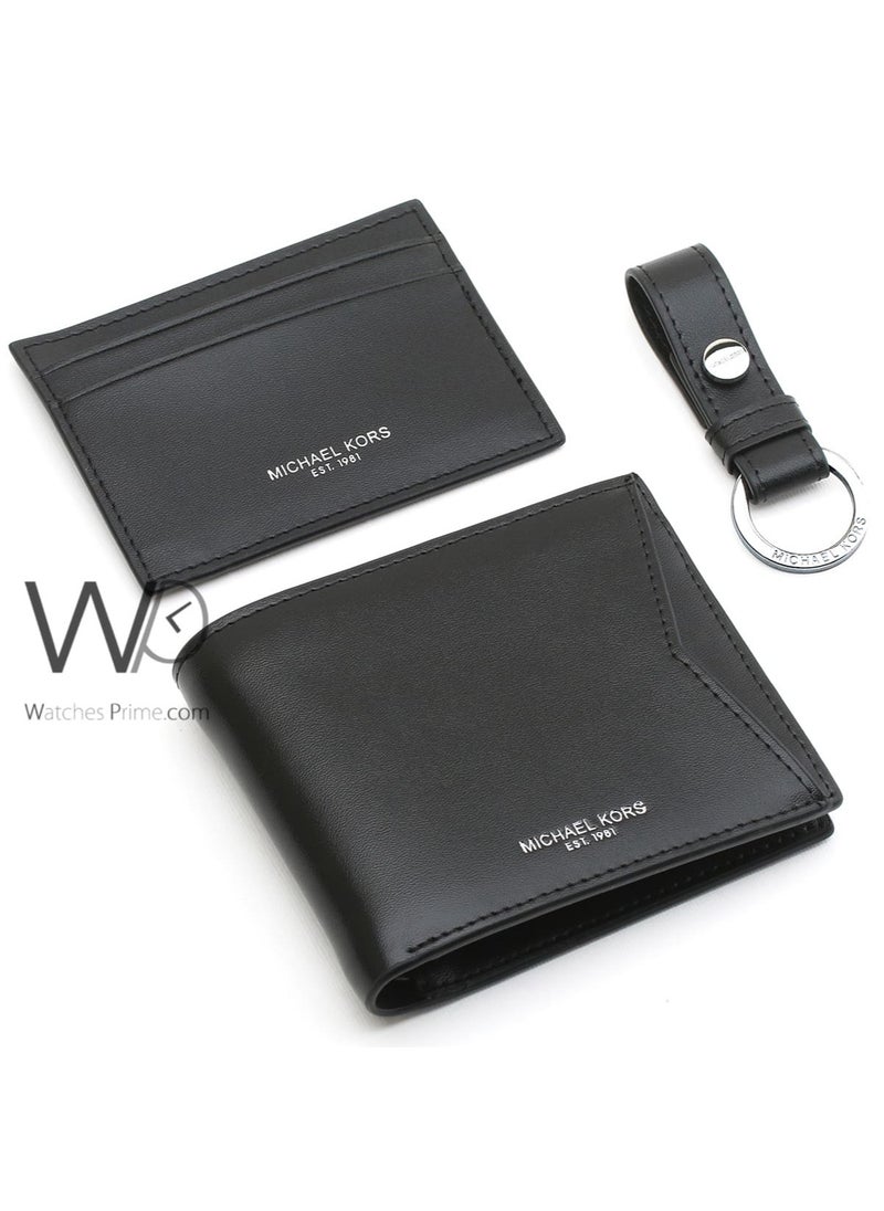 Michael Kors - Michael Kors Black Men’S Wallet And Card Holder With Keychain And Gift Box - Image 1