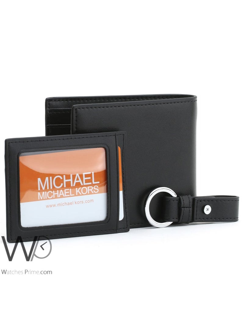Michael Kors - Michael Kors Black Men’S Wallet And Card Holder With Keychain And Gift Box - Image 1