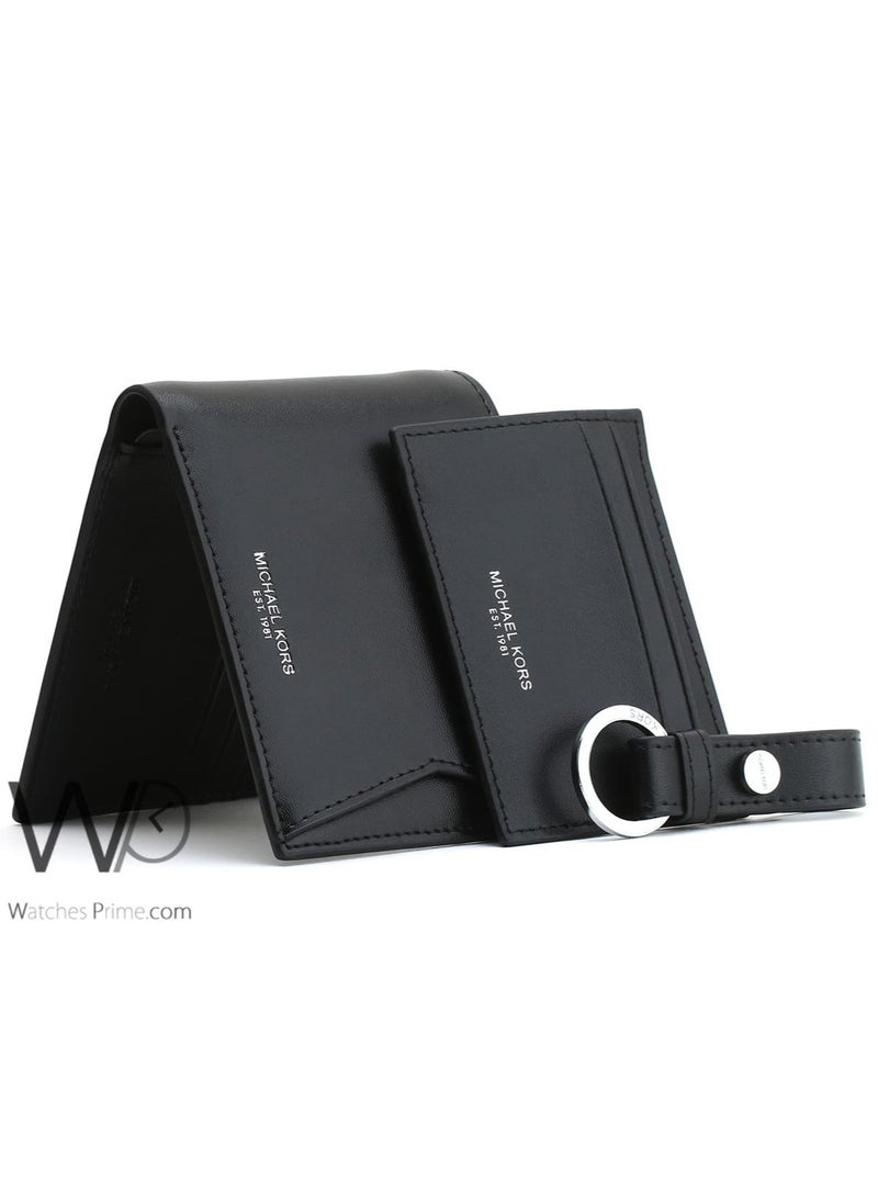 Michael Kors - Michael Kors Black Men’S Wallet And Card Holder With Keychain And Gift Box - Image 1