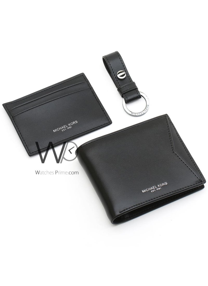 Michael Kors - Michael Kors Black Men’S Wallet And Card Holder With Keychain And Gift Box - Image 1