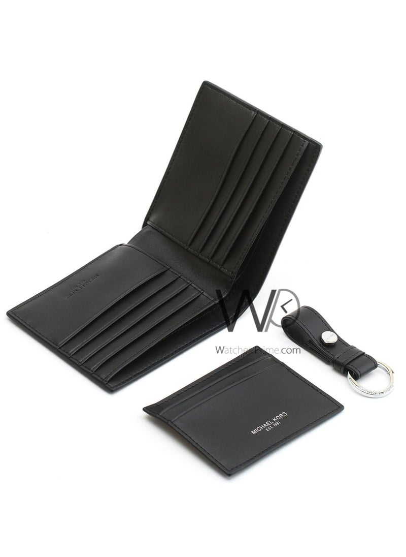 Michael Kors - Michael Kors Black Men’S Wallet And Card Holder With Keychain And Gift Box - Image 1