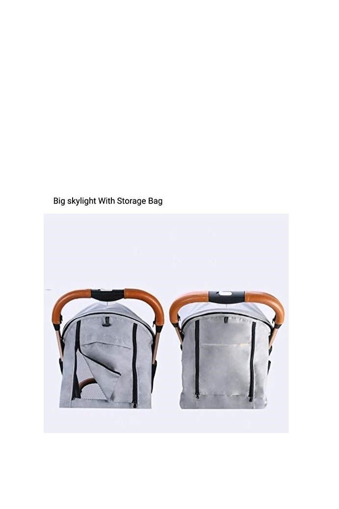 Lightweight Portable Travelling Baby Stroller, Black & Dark Grey (Black) - Image 3