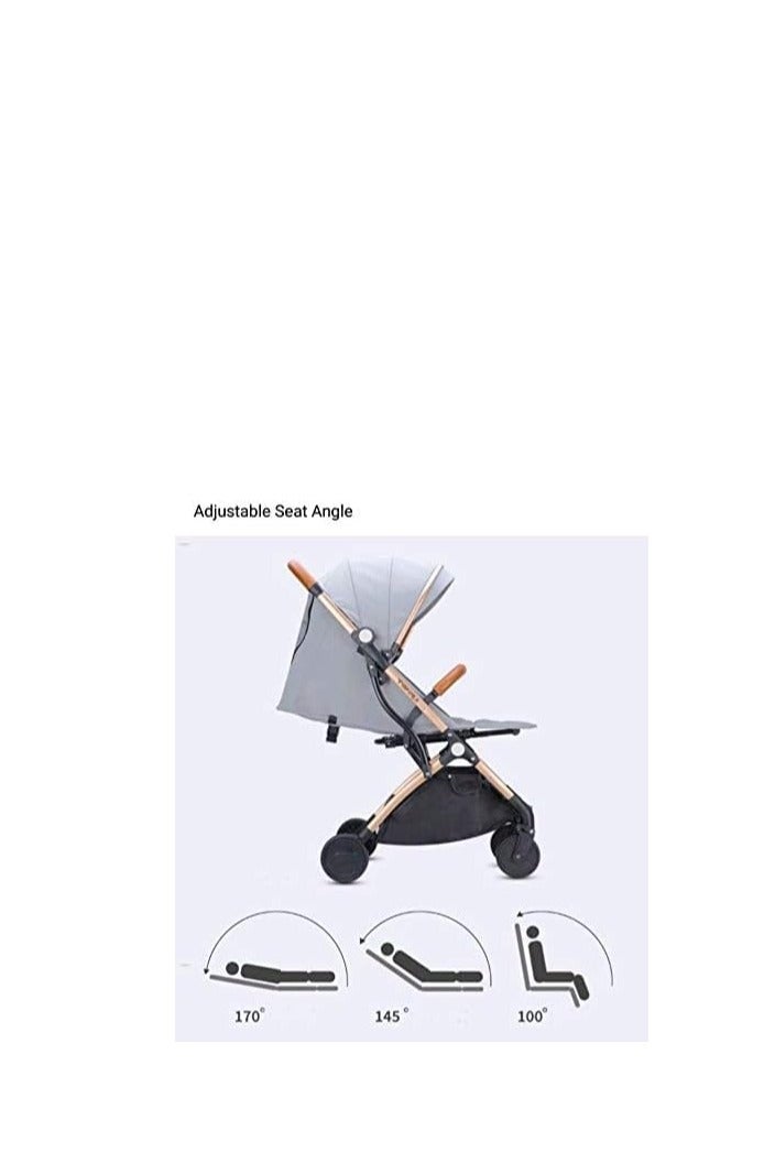 Lightweight Portable Travelling Baby Stroller, Black & Dark Grey (Black) - Image 4
