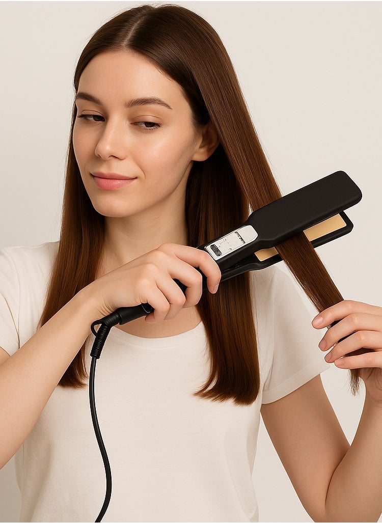 Denx Professional Hair Straightener With 2.5 Meter Swivel Cord, Ceramic Plates, Adjustable Temperature, Fast Heating, Anti-Frizz Technology, And Auto Shut-Off | Dx1352 - Image 2