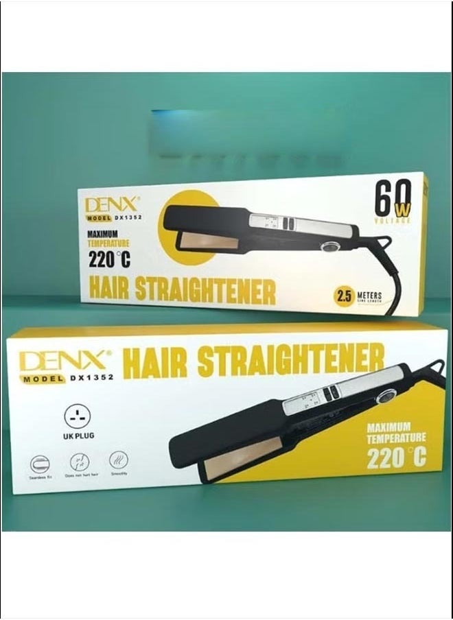 Denx Professional Hair Straightener With 2.5 Meter Swivel Cord, Ceramic Plates, Adjustable Temperature, Fast Heating, Anti-Frizz Technology, And Auto Shut-Off | Dx1352 - Image 3