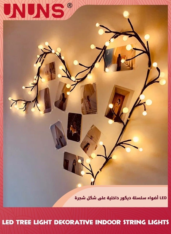 UNUNS LED Tree Branch Lights For Wall,Willow Vine Lights,Romantic White Bubble Ball Night Lights,45 LEDs Vines With Living Room Bedroom Wall Corner Home Decor,Table Lamp Party Decoration - Image 1