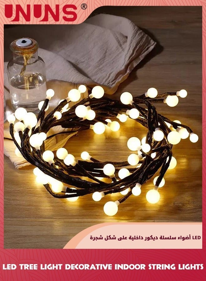 UNUNS LED Tree Branch Lights For Wall,Willow Vine Lights,Romantic White Bubble Ball Night Lights,45 LEDs Vines With Living Room Bedroom Wall Corner Home Decor,Table Lamp Party Decoration - Image 3