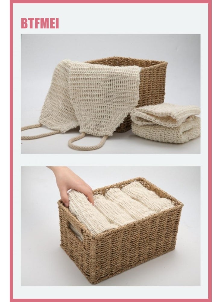 BTFMEI Natural Sisal & Ramie Exfoliating Back Scrubber with Handles ,Loofah Bath Belt for Shower, Deep Cleansing Body Scrubber, Dead Skin Remover, Quick Dry Shower Scrubber for Women - Image 4