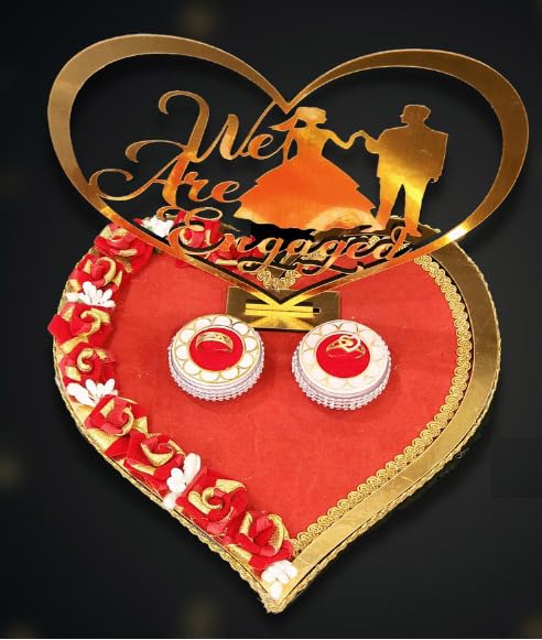 Unique Palette WE ARE ENGAGED RING Ring Platter Wedding Ring Platter Marriage Decor Engagement Tray Blue - Image 2