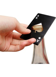 Weather Forecast Portable Black Ace of Spades Bottle Opener in Stainless Steel Wallet  - Image 2
