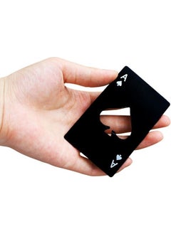 Weather Forecast Portable Black Ace of Spades Bottle Opener in Stainless Steel Wallet  - Image 3