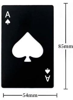Weather Forecast Portable Black Ace of Spades Bottle Opener in Stainless Steel Wallet  - Image 4