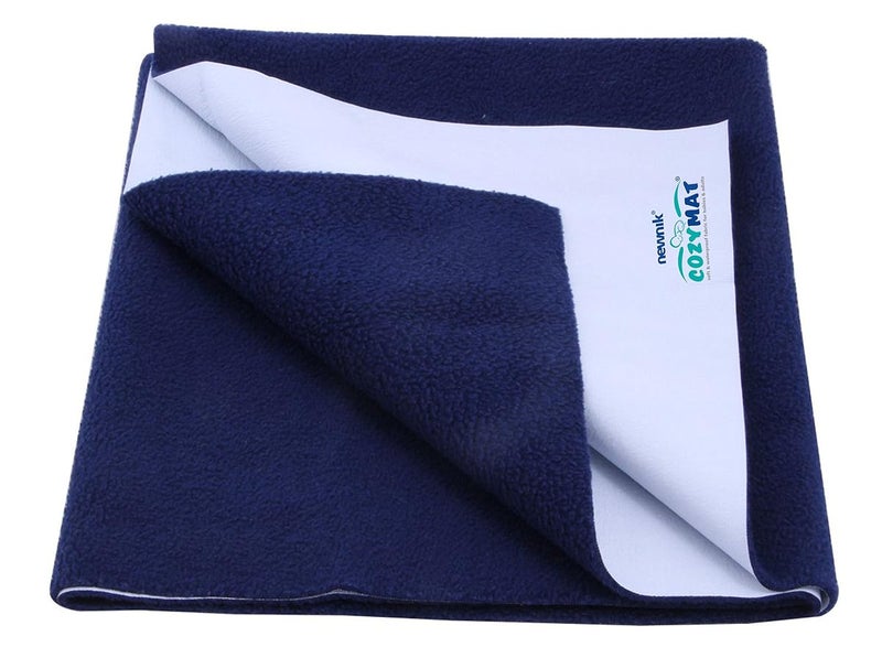 Newnik Premium Quick Water Resistant Dry Sheet/Waterproof Baby Bed Protector Sheet Mattress Protect (Size: 200cm X 260cm) Navy Blue, Double Bed - Image 1