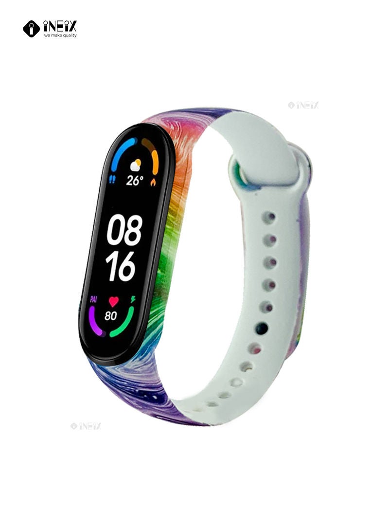 INEIX Fashion Soft Silicone Replacement Strap For Xiaomi Mi Band 6  - Image 2