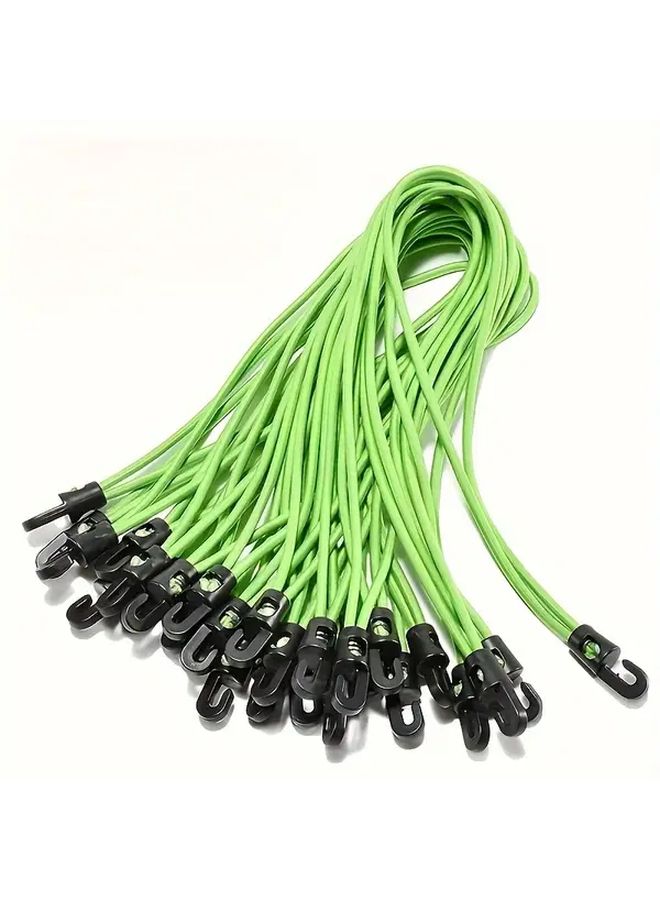 10pcs Green Heavy Duty Elastic Rope Adjustable Multi Functional Strap With Windproof Folding Design For Home Travel Camping And Car - Image 1