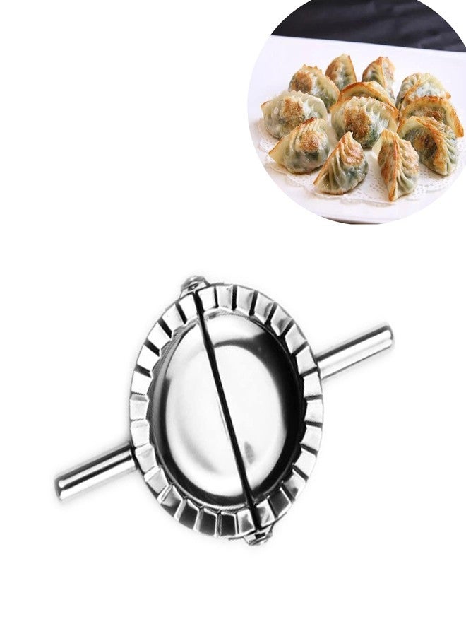 MGGi Stainless Steel Ravioli Mold Pierogi Dumpling Maker,Small Size 3"Goya Empanada Press Mold,Ravioli Mould Crimper,Wraper Dough Cutter, for Kid's Pie Ravioli Chinese Dumpling Pastry,With long handle - Image 2