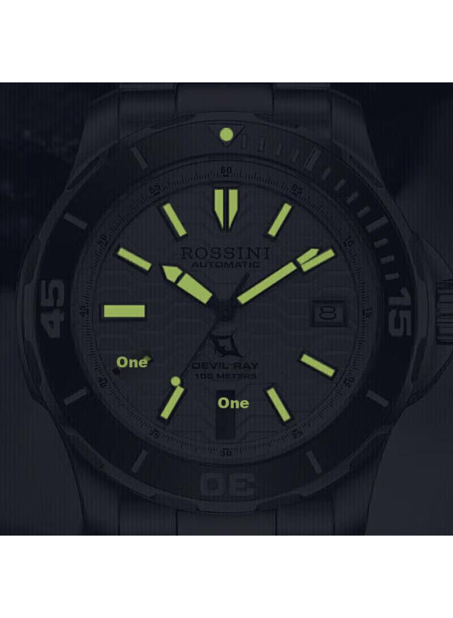 Rossini Men'S Automatic Mechanical Watch With White Dial And Steel Strap, Birthday Gift For Boyfriend, Chinese Watch, Luminous Diving Business Watch 5679 - Image 5
