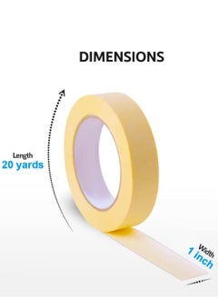 MARKQ Automotive Masking Tape 1 inch x 20 yards Refinish Auto Body Paint Tape for Cars Vehicles Auto Paint Supplies [1 Roll]  - Image 2