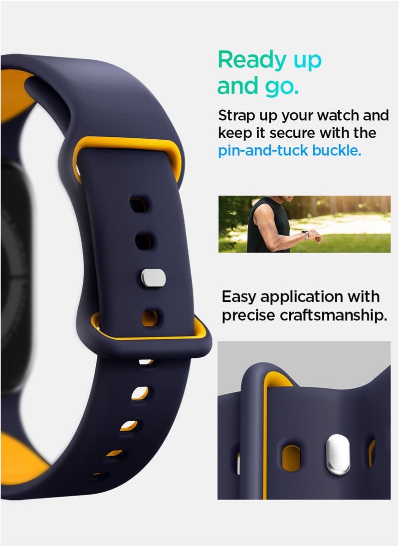 Spigen Nano Pop Apple Watch Band for Apple Watch Series 10 42mm, Series 9/8/7 41mm, SE2/SE/6/5/4 40mm, 3/2/1 38mm Adjustable Loop Strap - Blueberry Navy  - Image 5