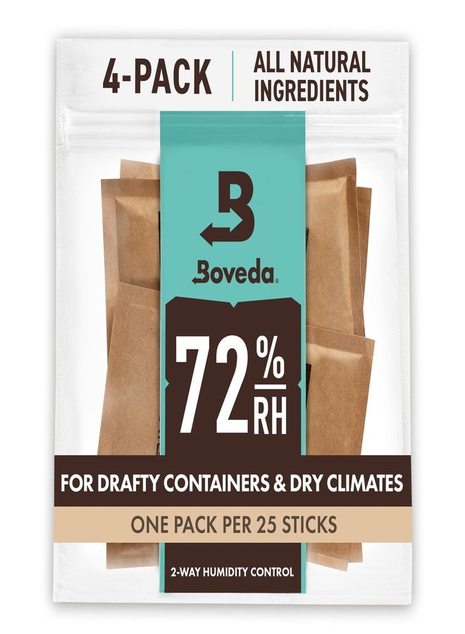 Boveda 72% Two-Way Humidity Control Packs For Wood Humidifier Boxes – Size 60 – 4 Pack – Moisture Absorbers – Humidifier Packs – Hydration Packets in Resealable Bag - Image 1