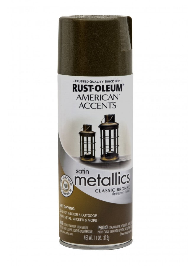 RUST-OLEUM رش طلاء معدني مصمم من رست-أوليوم 202642 أمريكان أكسنتس، علبة بخاخ سعة 12 أونصة، 11 أونصة (عبوة واحدة)، برونزي كلاسيكي، 11 أونصة سائلة