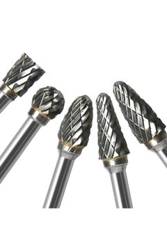 KASTWAVE 10Pcs Double Sided Carbide Burr Set 1/8" (3mm) Shank, 1/4" Bit Head Length Tungsten Steel for Wood Carving Metal Working and Polishing  - Image 3