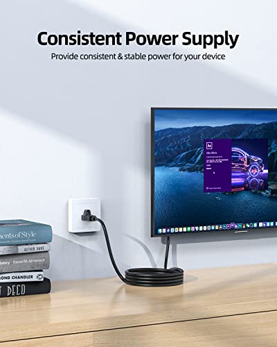 Superer كابل طاقة AC ثلاثي الشوكات مناسب لوعاء الطهي الفوري، طباخ الضغط الكهربائي، طباخ الأرز، صانع حليب الصويا، وعاء الطاقة السريع، الميكروويف وغيرها من الأجهزة المنزلية (كابل معتمد من ETL) - Image 5