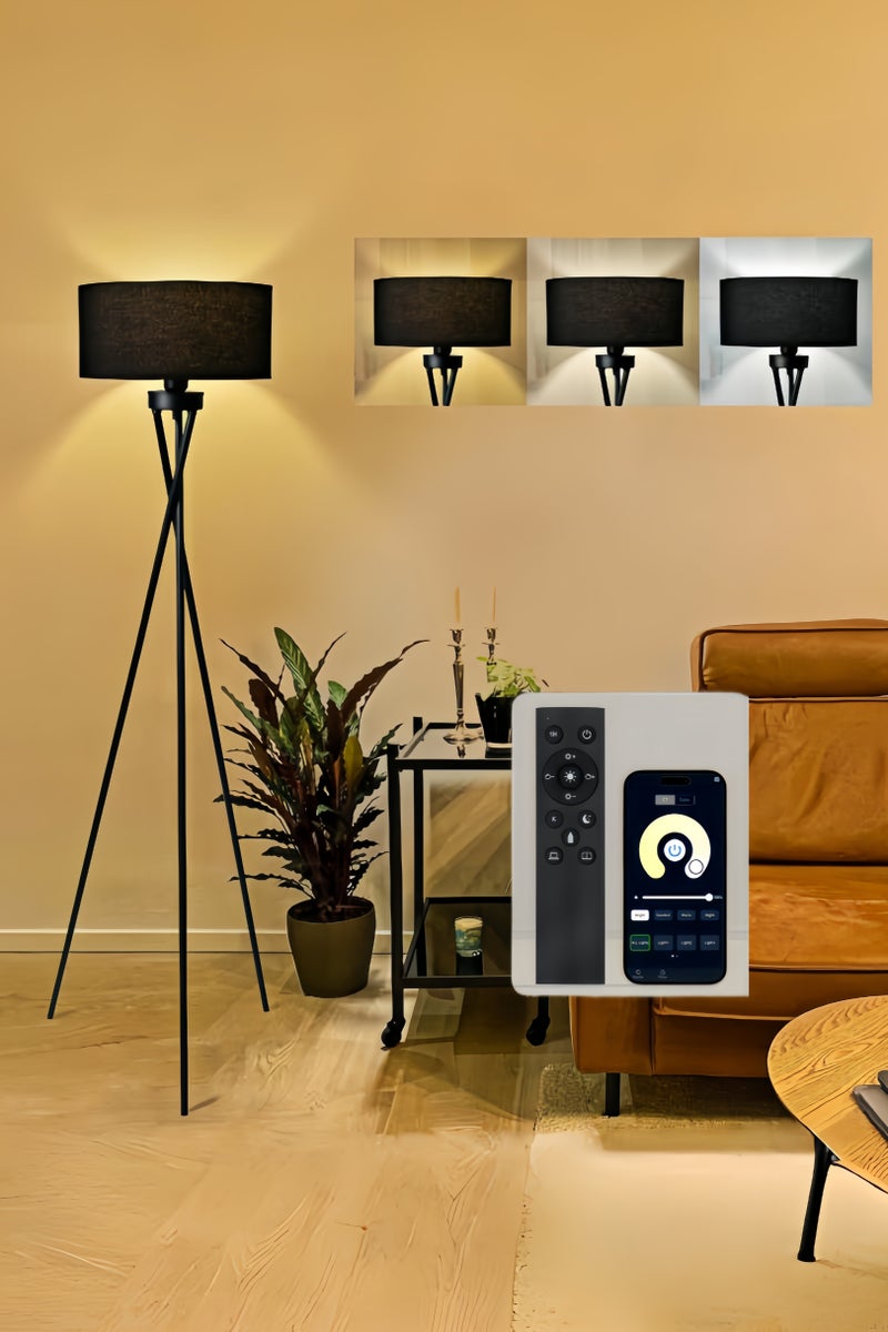 Amoyls 12W Multi Use Floor Lamp with Remote Control, Adjustable Lighting and Triangle Base for Bedroom, Living Room, Office or dormitory 34*34*160cm - Image 1