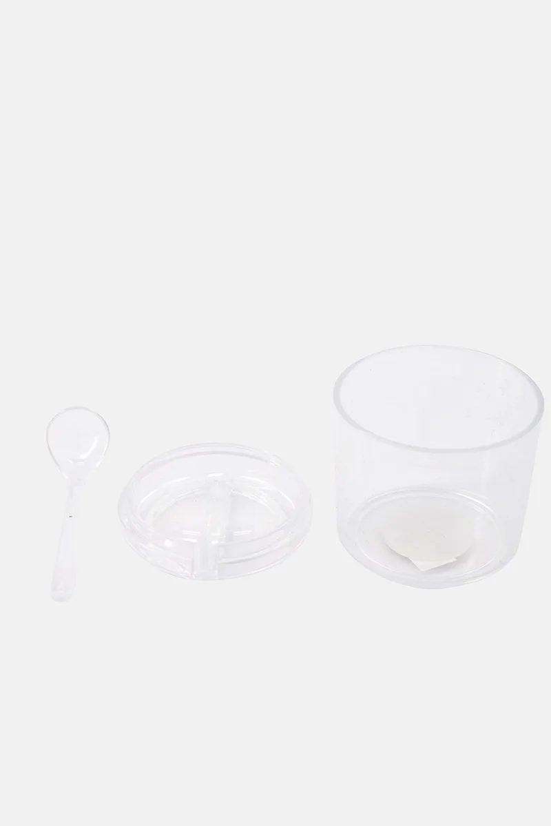 موي موتشو وعاء سكر أكريليك مع ملعقة شفاف ٩ سم