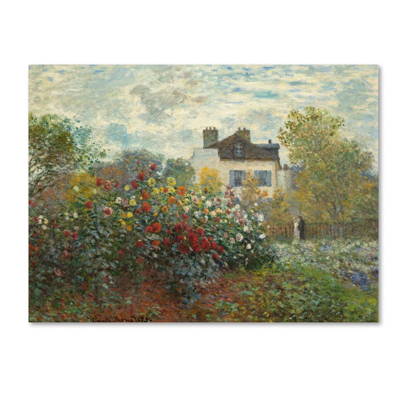 Trademark Fine Art Canvas Wall Art  Claude Monet The Artists Garden In Argenteuil Wall Art for Living Room Bedroom or Office Dcor by Trademark Fine Art  - Image 1