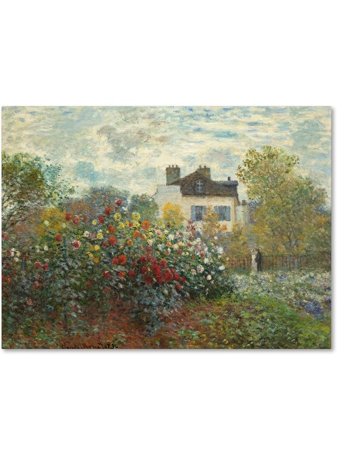 Trademark Fine Art Canvas Wall Art  Claude Monet The Artists Garden In Argenteuil Wall Art for Living Room Bedroom or Office Dcor by Trademark Fine Art  - Image 4
