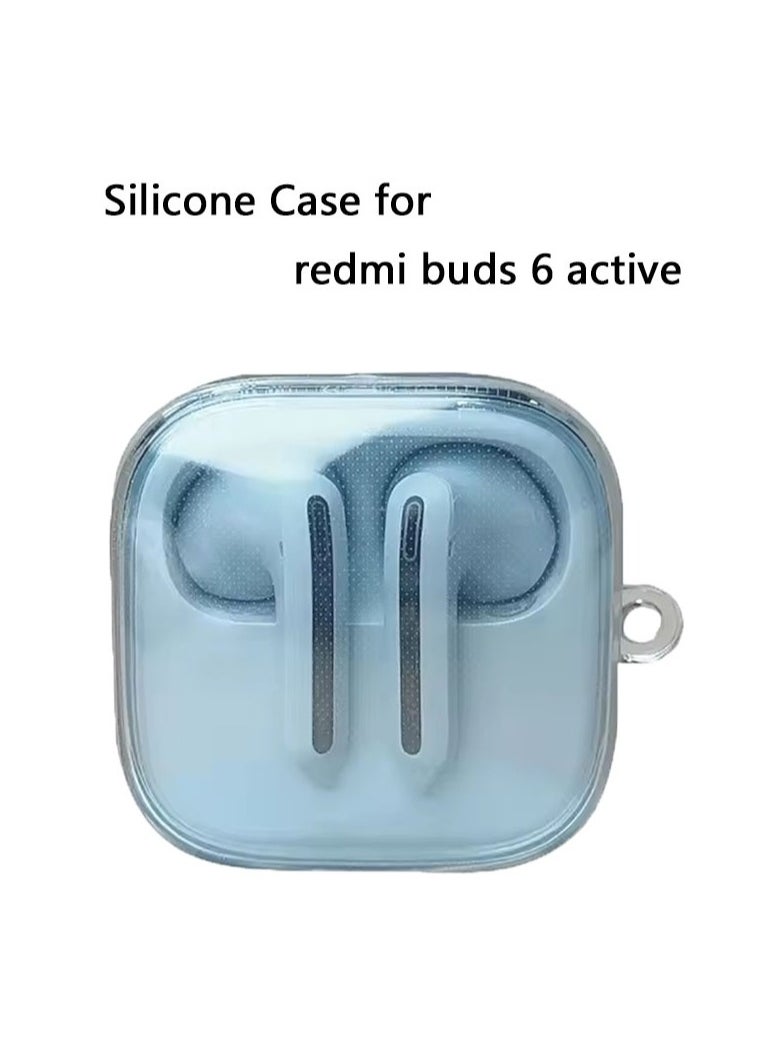 Generic Transparent silicone Case for Redmi Buds 6 Active earphone With keychain&cleaning tools  - Image 2