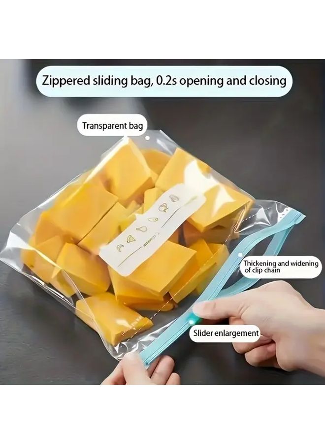 30 Reusable Leakproof Zipper Freezer Bags Transparent Food Storage Sealable Organizer - Image 5