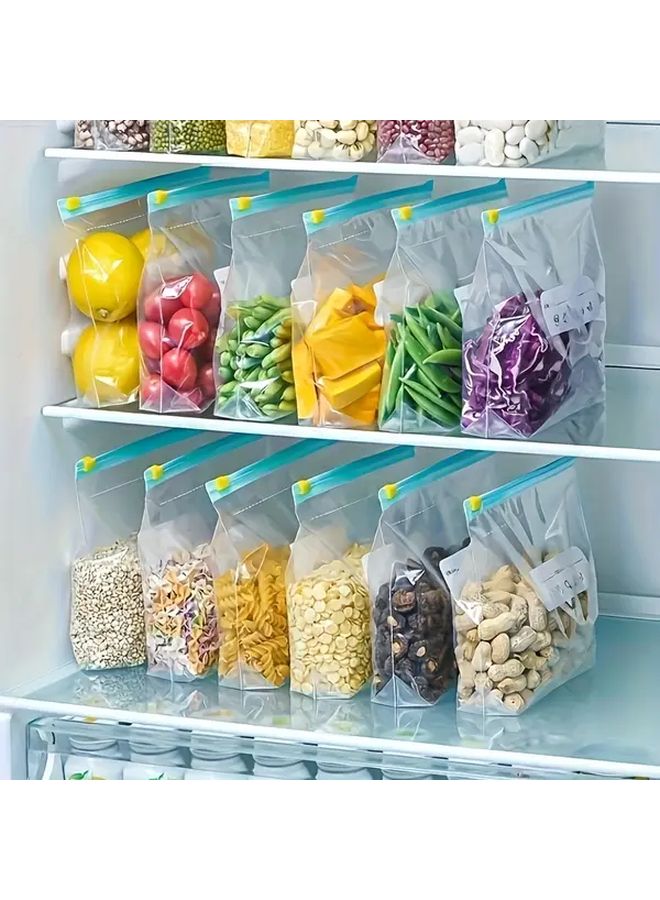 30 Reusable Leakproof Zipper Freezer Bags Transparent Food Storage Sealable Organizer - Image 2