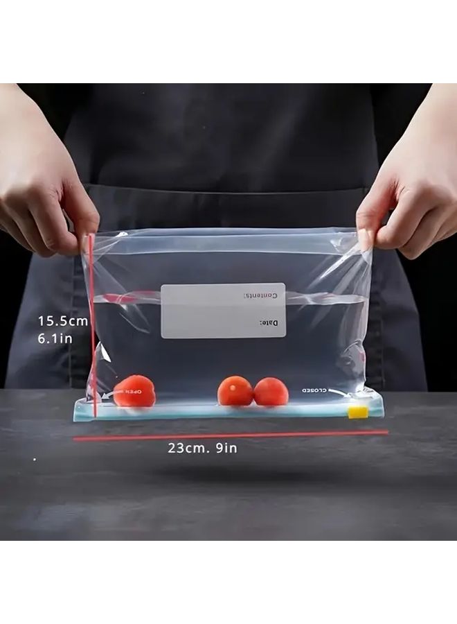 30 Reusable Leakproof Zipper Freezer Bags Transparent Food Storage Sealable Organizer - Image 3