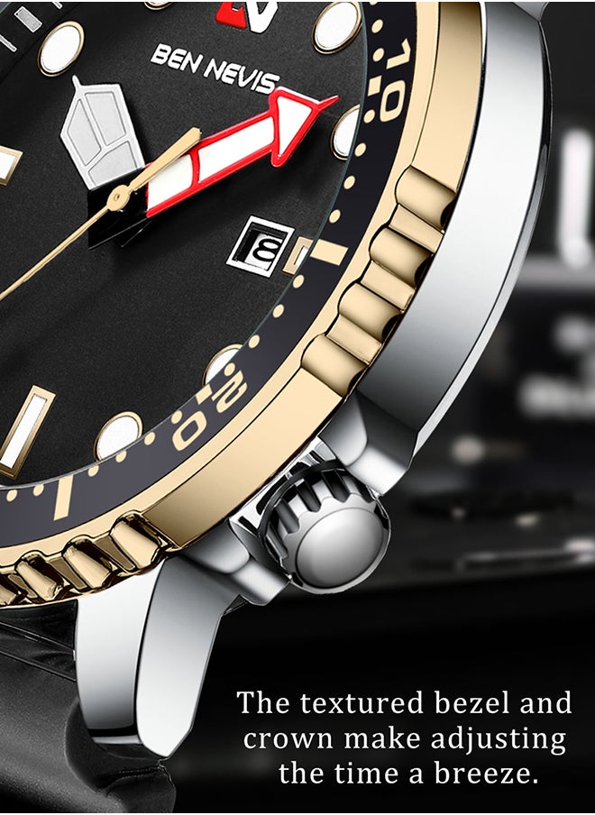 Waterproof Quartz Wrist Watch for Men - BN3010G-Gold