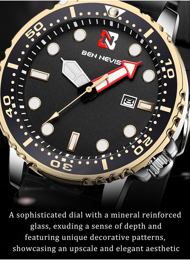Waterproof Quartz Wrist Watch for Men - BN3010G-Gold