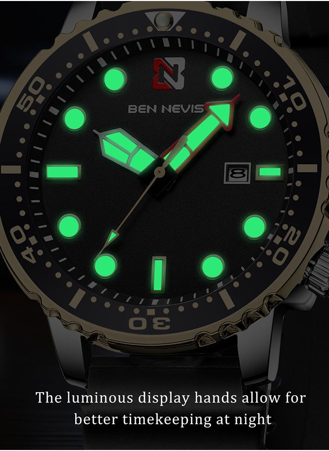 Waterproof Quartz Wrist Watch for Men - BN3010G-Gold