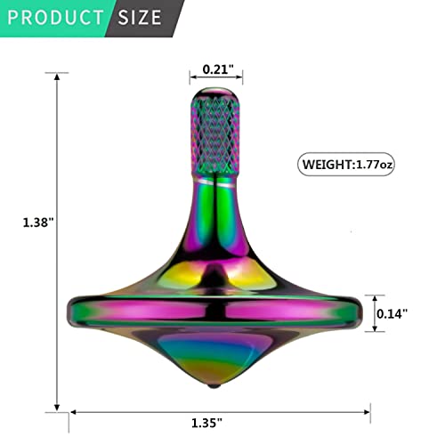 CHEETOP Precision Metal Spinning Top Spin Smooth for A Long Time Best Spin Time Over 8 Minutes Perfect Balance Well Made EDC Desktop Gyro Toy for Office for Adults Unique Gift Iridescent - Image 5