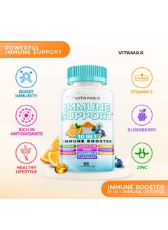 Vitamax 10In1 Immune System Support Booster With Elderberry D3 Selenium Quercetin Zinc Vitamin C Ginger Turmeric Curcumin B6 Echinacea Natural Immune Defense Made In Usa 2 Pack (120 Count)  - Image 5