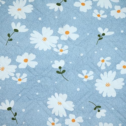 innovative edge Reversible Quilted Bedcover King Size | 100% Cotton Supersoft Bedsheet Set | Can Be Used as AC Quilt| Elegant All-Season Bedding for Double Bed | Includes 2 Pillow Covers | Blue Color - Image 4