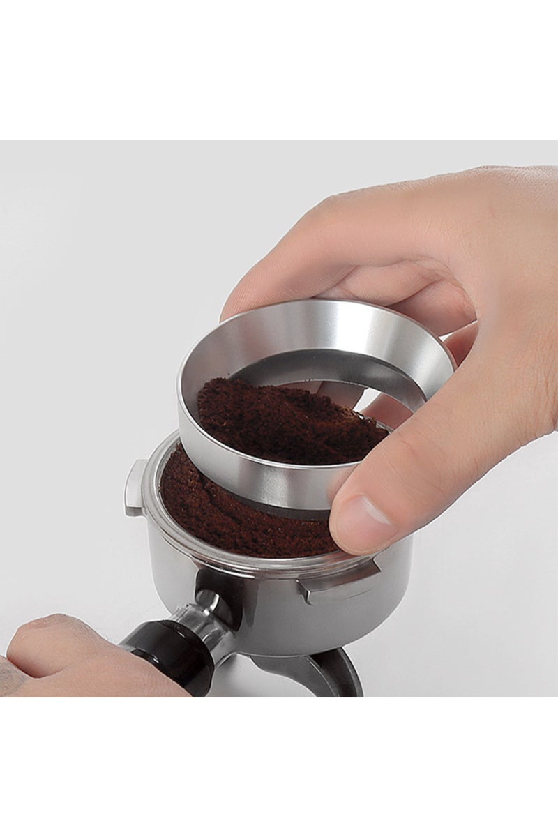 إيروريكس حلقة فضية 53 مم لالتقاط القهوة، حلقة مضادة لتطاير مسحوق القهوة، حلقة لالتقاط مسحوق القهوة، حلقة مطحنة 51 مم، 53 مم، 58 مم، ماكينة قهوة يدوية - Image 1