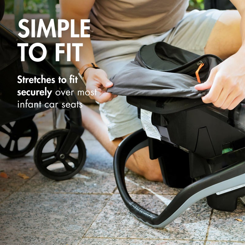 Boon Morph Baby Car Seat Cover and Car Seat Canopy - Water Resistant Car Seat Covers for Babies - Machine Washable - 1 Size Fits Most Baby Car Seats - Image 4