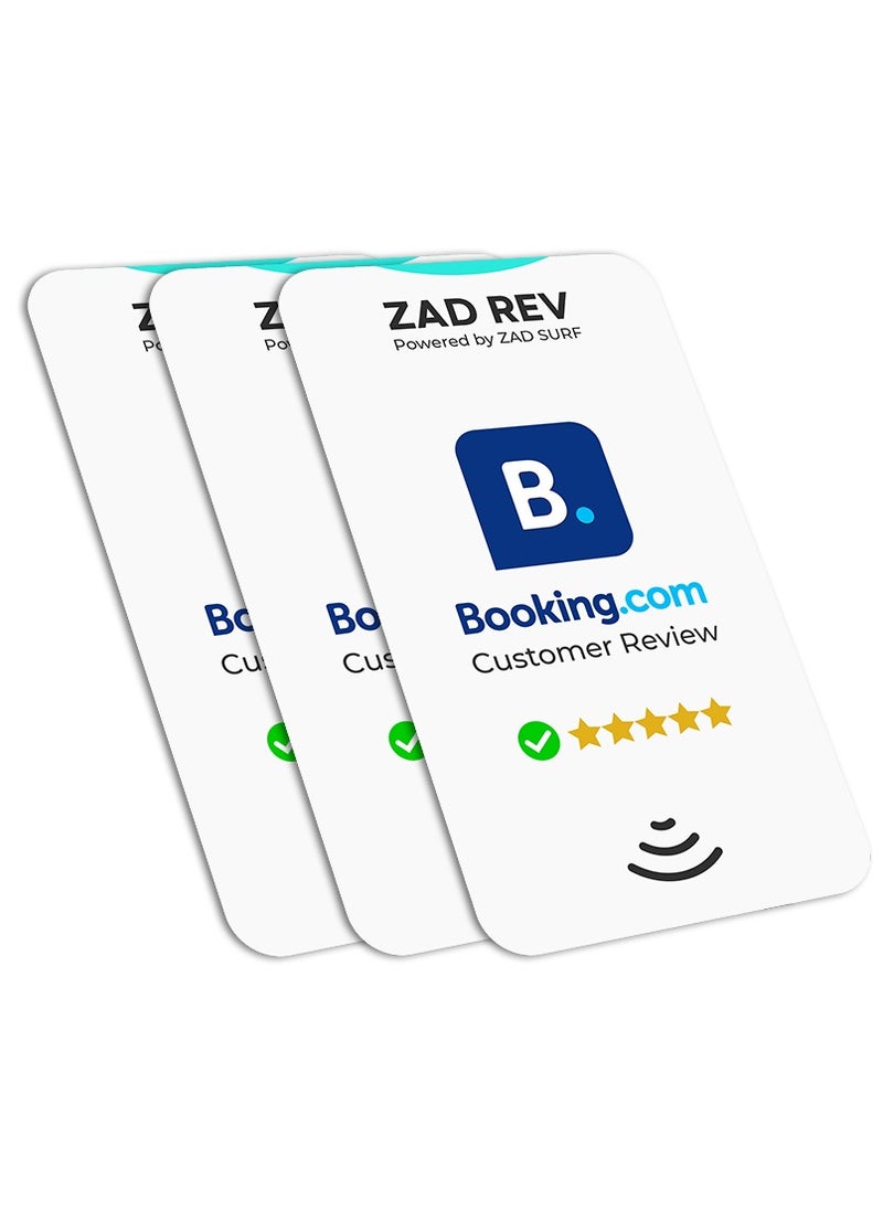 Zad Surf Pack of 3 Zad Rev. Booking Reviews Card NFC Card from (Zad Surf) allowing you boosting reviews - iOS and Android  - Image 1