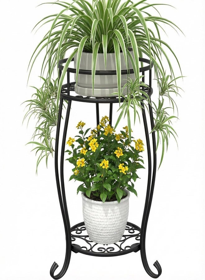 TOSKING Plant Stand Indoor Outdoor , 2 Tier Metal Rustproof Stable Plant Stands ,Multiple Plant Rack Holder Rack Flower Pot Stand Heavy Duty Plant Shelf for Living Room Balcony Garden Patio Bedroom - Image 1