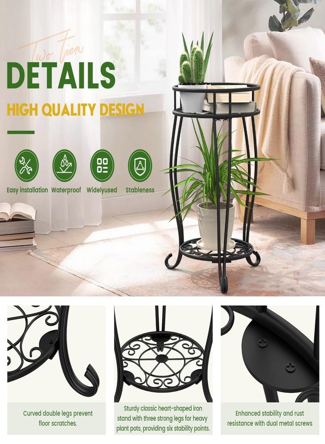 TOSKING Plant Stand Indoor Outdoor , 2 Tier Metal Rustproof Stable Plant Stands ,Multiple Plant Rack Holder Rack Flower Pot Stand Heavy Duty Plant Shelf for Living Room Balcony Garden Patio Bedroom - Image 3